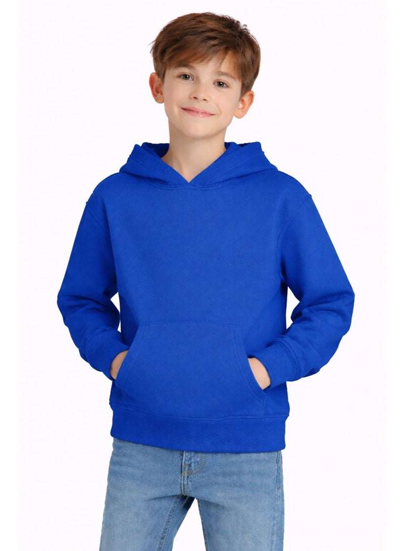 Premium Apparel Kids Royal Blue Regular-Fit Hoodie – Unisex Pullover Sweatshirt for Boys & Girls, Casual Everyday Wear - Image 2
